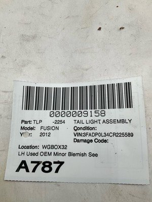 2010-2012 FORD FUSION Tail Light Assembly Left Driver OEM 9E5Z13405A - Image 10