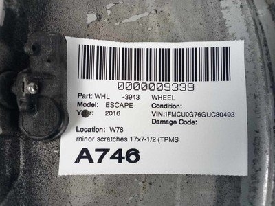 2013-2016 FORD ESCAPE Wheel Rim 17x7.5" Alloy 5 Spoke Silver OEM CJ5Z1007A - Image 6