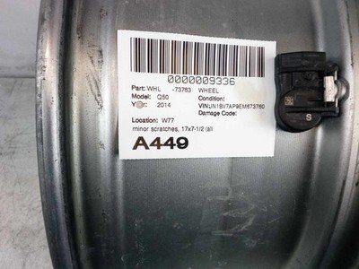 2014-2017 INFINITI Q50 Wheel Rim 17x7.5" Alloy 5 Double Spoke Charcoal OEM - Image 6