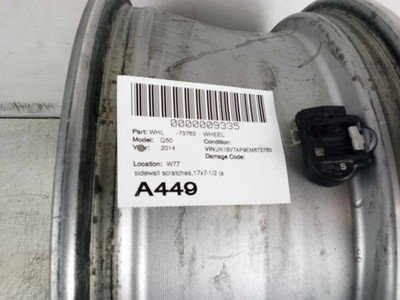 2014-2017 INFINITI Q50 Wheel Rim 17x7.5" Alloy 5 Double Spoke Silver OEM - Image 7