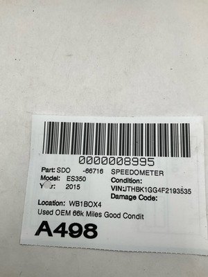 2015 LEXUS ES350 Speedometer Cluster 66k Miles MPH Original Lexus Part OEM - Image 11