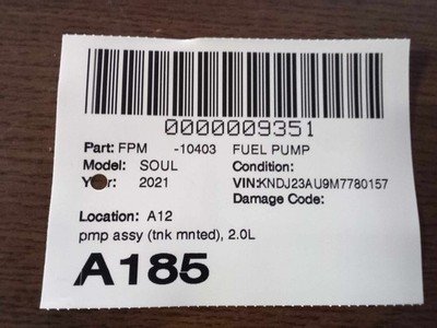 2020-2022 KIA SOUL Fuel Pump Assembly 2.0L Tank Mounted 24k Miles OEM - Image 8