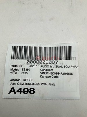 2015-2016 LEXUS ES350 Audio Radio Receiver with Heater AC Controls ID 100476 OEM - Image 12