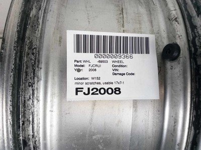 2007-2010 TOYOTA FJ CRUISER Wheel Rim 17x7.5" Alloy 6 Spoke Silver OEM - Image 6