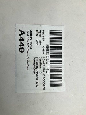 2014-2015 INFINITI Q50 Power Brake Booster 3.7L 94k Miles OEM D72104GK5A - Image 8