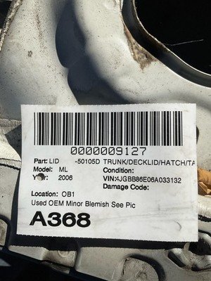 2006-2009 MERCEDES ML SERIES Trunk Decklid Hatch OEM 1647401405 White - Image 23