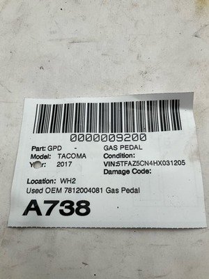 2016-2020 TOYOTA TACOMA Gas Pedal Assembly OEM 7812004081 Original Toyota Part - Image 7