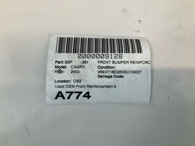 2002-2006 TOYOTA CAMRY Front Bumper Reinforcement Rebar OEM - Image 9