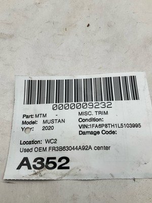 2020 FORD MUSTANG Center Dash Trim panel with Vents OEM FR3B63044A92A 18k Miles - Image 17