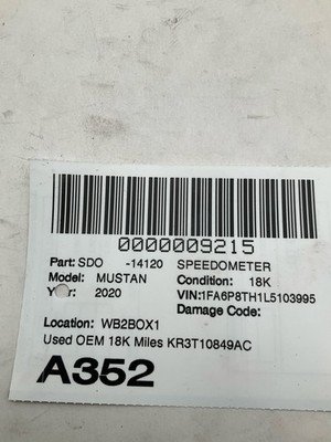2020 FORD MUSTANG Speedometer Cluster 18k Miles OEM KR3T10849AC - Image 11
