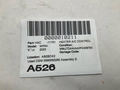 2021-2023 TOYOTA MIRAI Heater AC Control Dash Mounted Climate Control OEM Tested - Image 7