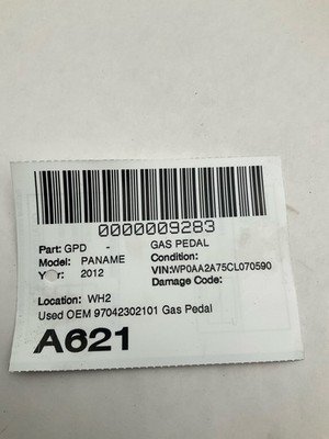 2012 PORSCHE PANAMERA Gas Accelerator Pedal OEM 97042302101 with 71k Miles - Image 10