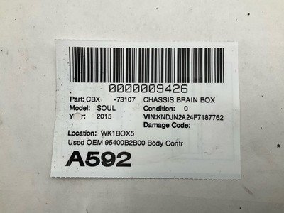 2014-2016 KIA SOUL Body Control Module 1.6L OEM 95400B2B00 Parts Only - Image 8