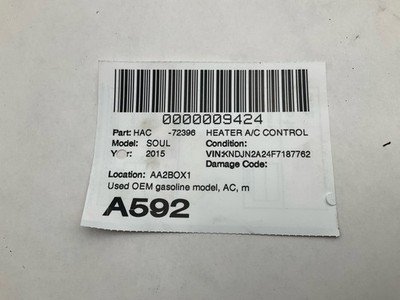 2014-2016 KIA SOUL Heater AC Control Gasoline Model Manual Temperature OEM - Image 7