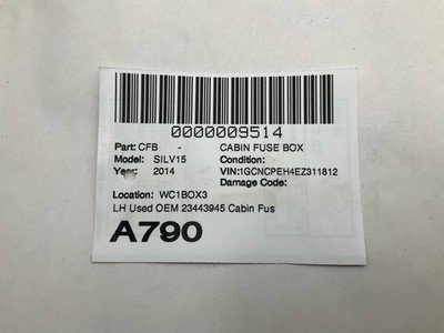 2014 CHEVY SILVERADO 1500 Cabin Fuse Box Left Driver OEM 23443945 - Image 8