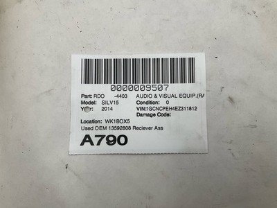 2014 CHEVY SILVERADO 1500 Audio Radio Receiver Control Module OEM 13592808 - Image 8