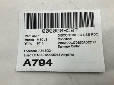 2012-2015 MERCEDES CLS550 W218 Amplifier Harman Becker OEM A2129005213 - Image 8
