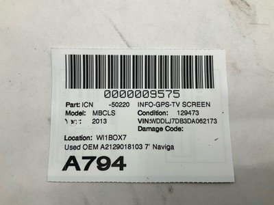 2012-2014 MERCEDES CLS 550 W218 Info Navigation Display Screen 7" Tested OEM - Image 6