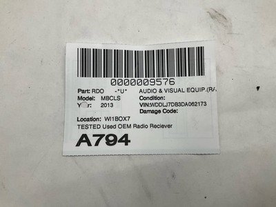 2012-2013 MERCEDES CLS550 W218 Command Head Unit CD Changer Radio TESTED OEM - Image 7