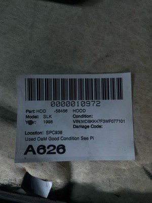 1997-2000 MERCEDES SLK Front Hood Bonnet Panel Blue OEM 1708800128 - Image 19