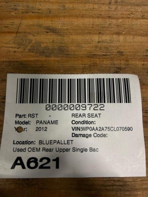 2010-2016 PORSCHE PANAMERA Rear Seat Upper Single Back Rest Cushion 46k Miles - Image 11