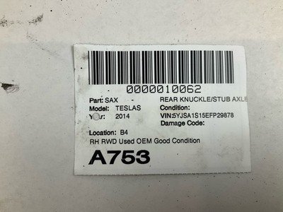 2012-2016 TESLA S Rear Steering Knuckle Stub with Hub Original Tesla Part - Image 7