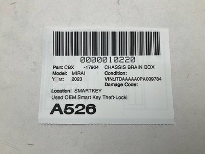 2021-2023 TOYOTA MIRAI Smart Key Theft-locking Keyless Ignition Control Module - Image 8