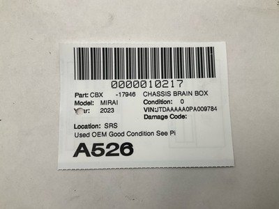 2021-2023 TOYOTA MIRAI SRS Restraint Control Module OEM 8917062050 28k Miles - Image 8