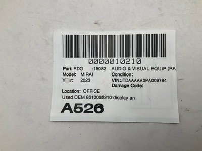 2022-2023 TOYOTA MIRAI Audio Radio Receiver Display Screen 12.3" OEM 8610062210 - Image 10