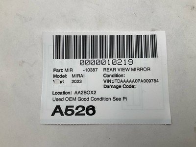 2021-2023 TOYOTA MIRAI Rear View Mirror with Homelink Auto Dim OEM 878400W200 - Image 7