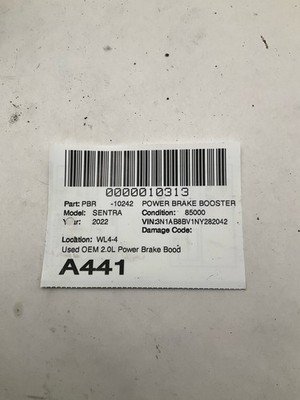 2020-2024 NISSAN SENTRA Power Brake Booster w/ Master Cylinder & Reservoir 2.0L - Image 7