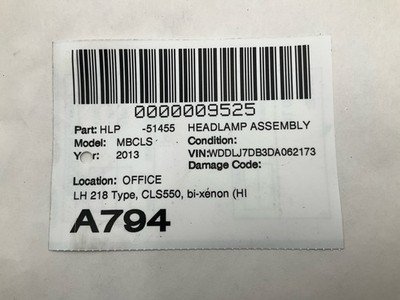 2012-2014 MERCEDES CLS550 W218 Headlamp Assembly Left Driver Bi Xenon HID Tested - Image 9