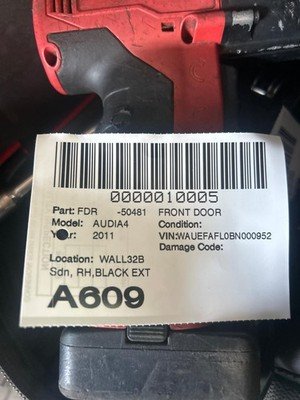 2009-2011 AUDI A4 Front Door Right Passenger Sedan OEM 8K0831052D Black - Image 17