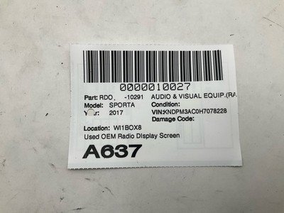 2017-2019 KIA SPORTAGE Audio Radio Receiver Display Screen 5" OEM 96180D9410WK - Image 8