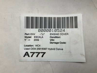 2009 CADILLAC ESCALADE Engine Hybrid Converter Cover OEM 25916397 - Image 6