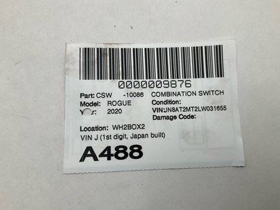 2017-2020 ROGUE EXCEPT SPORT Combination Switch Turn and Wiper OEM - Image 8