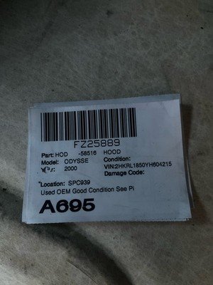 1999-2004 HONDA ODYSSEY Front Hood Bonnet Panel OEM 10100S0XA90ZZ - Image 14