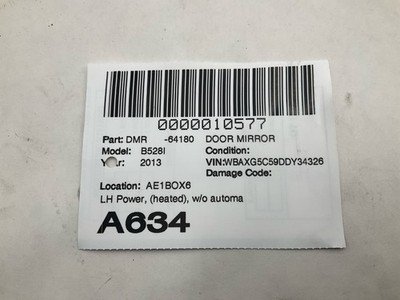 2012-2013 BMW 528i F10 Door Mirror Left Driver Power and Heated OEM - Image 8