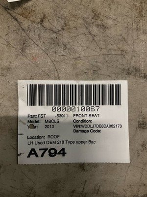 2012-2018 MERCEDES CLS550 W218 Front Seat Upper Backrest Cushion with Head Rest - Image 15