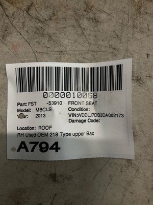 2012-2018 MERCEDES CLS550 W218 Front Seat Upper Backrest Cushion with Head Rest - Image 20