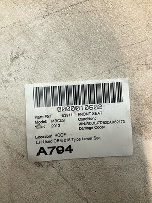 2012-2018 MERCEDES CLS550 W218 Front Seat Bottom Cushion Left Driver Side OEM - Image 9