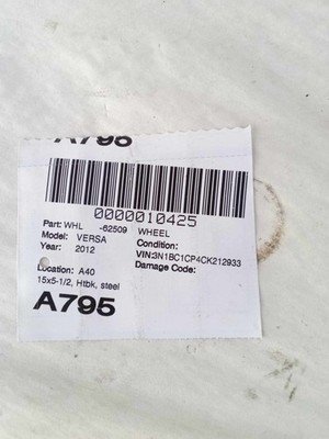 2007-2012 NISSAN VERSA Wheel 15x5.5" Steel Hatchback Type OEM 40300EN10B - Image 4