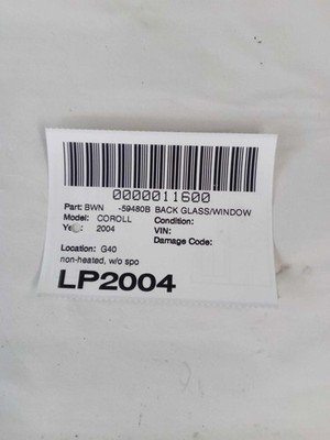 2003-2008 TOYOTA COROLLA Back Glass Window Non Heated OEM 6481102200 - Image 5