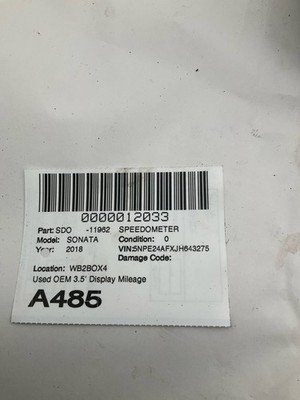 2018 HYUNDAI SONATA Speedometer Cluster 3.5' Display 129k Miles US Built OEM - Image 8