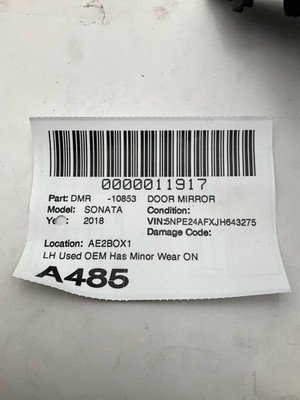 2018-2019 HYUNDAI SONATA Door Mirror Left Driver 5 Wire OEM 87610C2570 - Image 7