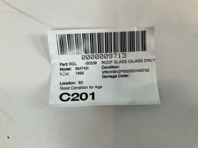 1995-2001 BMW 740i E36 Roof Sunroof Glass OEM 5412815609 Black Tint - Image 6