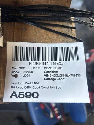 2017-2021 NISSAN NV 200 Rear Door Right Passenger Compact Cargo Powder White OEM - Image 18