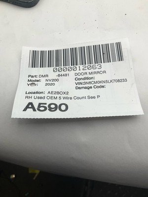 2013-2021 NISSAN NV 200 Door Mirror Right Passenger 5 Wire OEM 963013LM0B - Image 7