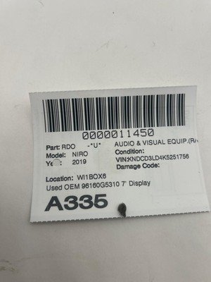 2019 Kia Niro Radio Receiver 7" Touchscreen Display OEM Part ID 9615005310 - Image 13