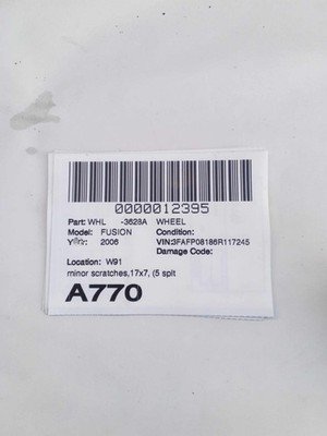 2006-2009 FORD FUSION Wheel Rim 17x7" Alloy 5 Split Spoke Bright OEM 6E5Z1007BA - Image 5